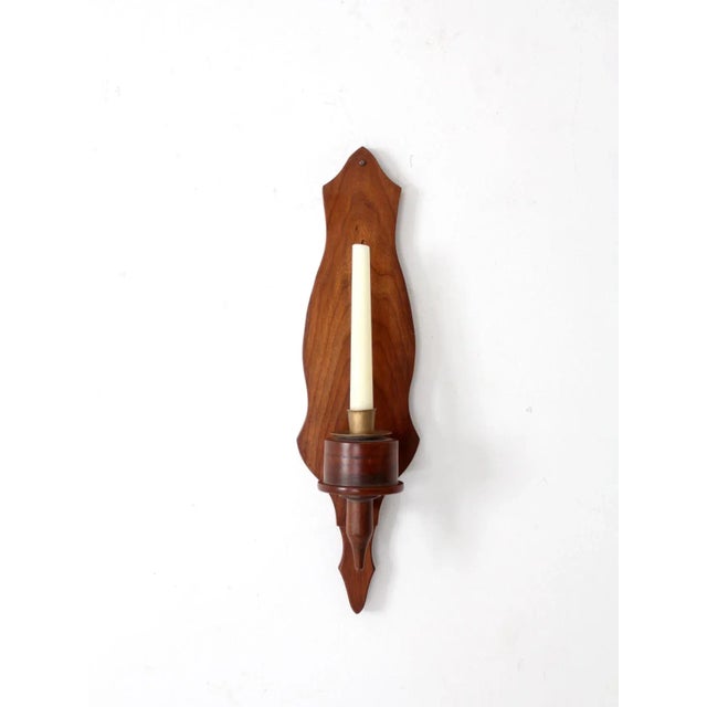 Vintage Wooden Candle Sconce For Sale - Image 6 of 9
