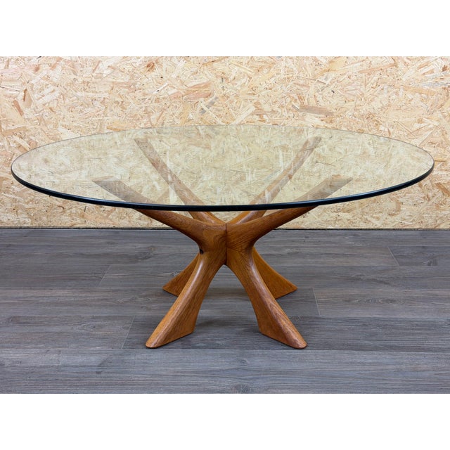 Teak Coffee Table T118 Glass by Illum Wikkelso for Niels Eilersen, 1970s For Sale - Image 3 of 18