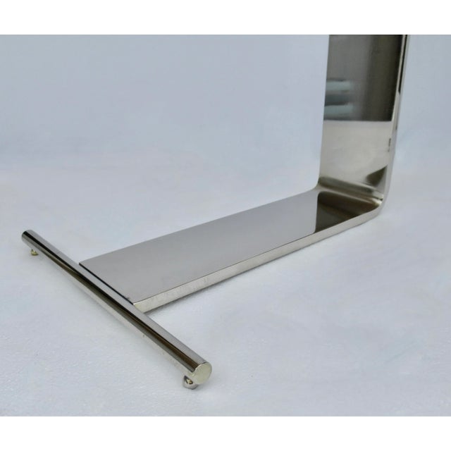 C.1970's - C.1980's Design Institute of America "D. I. A."- Polished Nickel Over Steel & Glass Cigarette, Accent Tables -Pair For Sale - Image 12 of 12