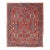 Antique Heriz Rug With Red Field, Geometric Tribal Motifs and Navy Blue Border 9'2 X 11'10 For Sale