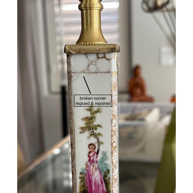 Pair 19th Century Helena Wolfsohn Dresden Porcelain Lamps For Sale - Image 15 of 16