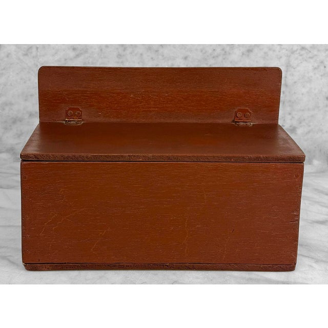 Farmhouse Antique Primitive Farmhouse Flip-Top Candle Storage Box For Sale - Image 3 of 11