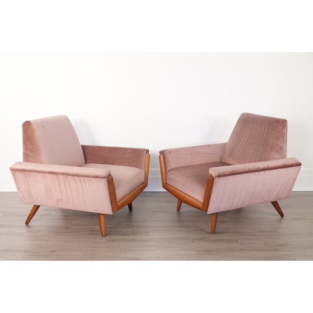 A classic pair of 1960s lounge chairs designed by Adrian Pearsall for Craft Associates. The Model 2161-C has the...