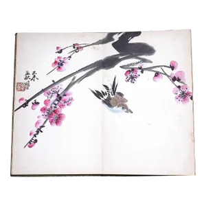 Antique Signed Early 20th Century Chinese Watercolor Bird Painting on Board