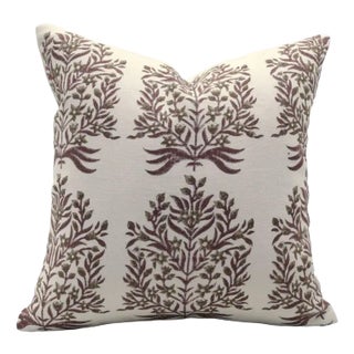 Fabdivine Artisan Block Print Throw Pillow Cover 14x36 Off-White Linen-Vrindavan For Sale