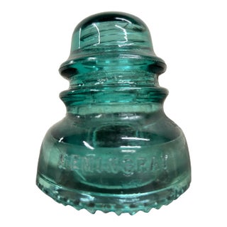 Vintage Hemingray 40 Aqua Teal Glass Insulator For Sale