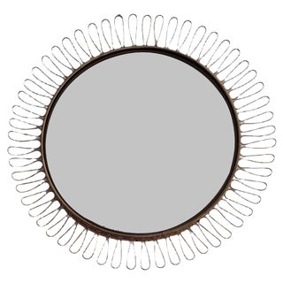 Round Concave Mirror attributed to Josef Frank, 1950s For Sale