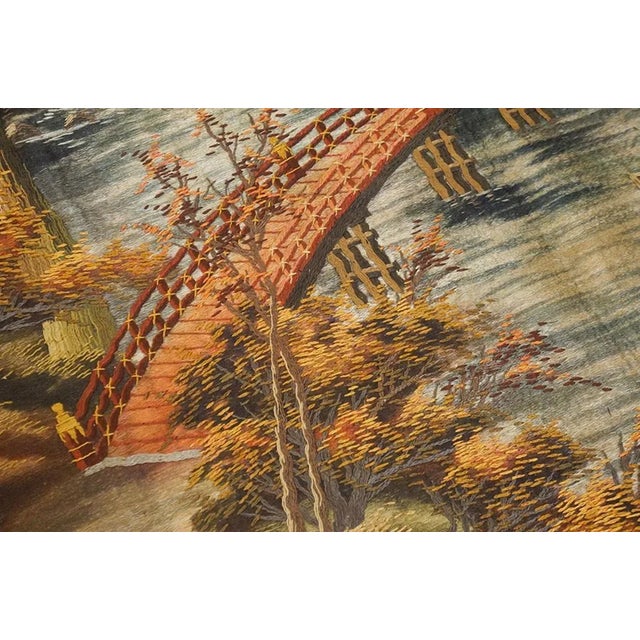 1920s 1920s Artistic Antique Scenic Pictorial Antique Chinese Textile Art Tapestry For Sale - Image 5 of 9