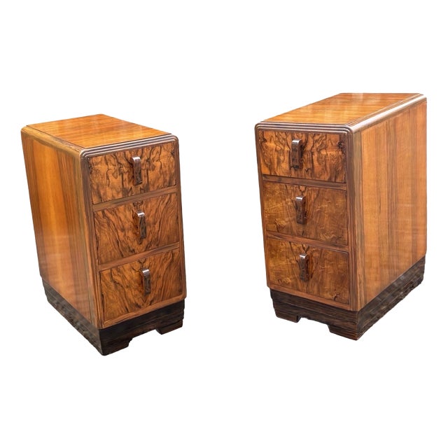 Art Deco Nightstands, 1930s, Set of 2 For Sale