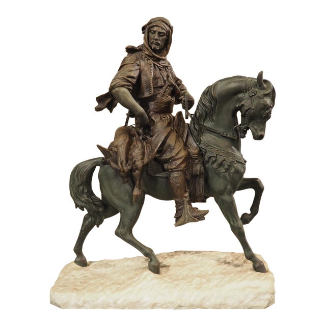 The Horseman Returning From the Hunt, Alfred Barye, Émile Guillemin, Circa 1870 For Sale