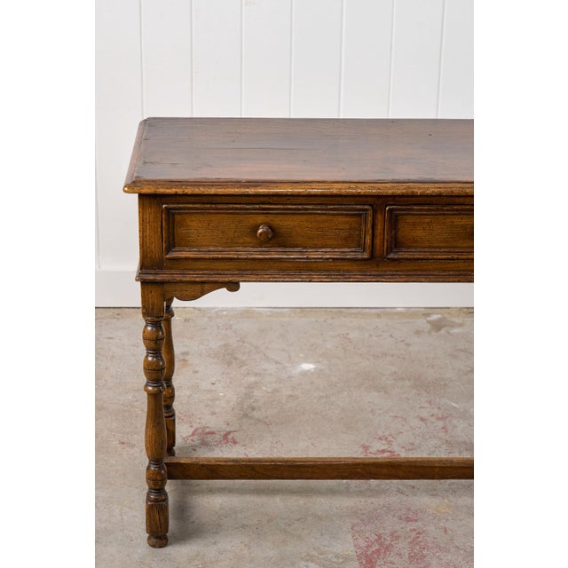 1920s 1920s Ipswich Oak Two Drawer Side Table For Sale - Image 5 of 13