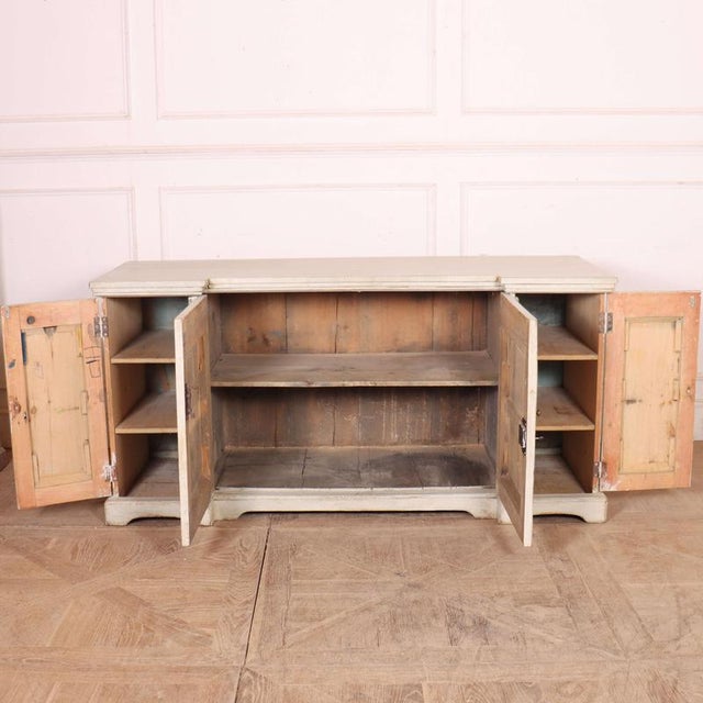 English Breakfront Dresser Base in Pine For Sale - Image 9 of 14
