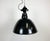 East German Black Enamel Factory Light by LBD Veb Leuchtenbau, Dresden, 1950s For Sale - Image 16 of 16