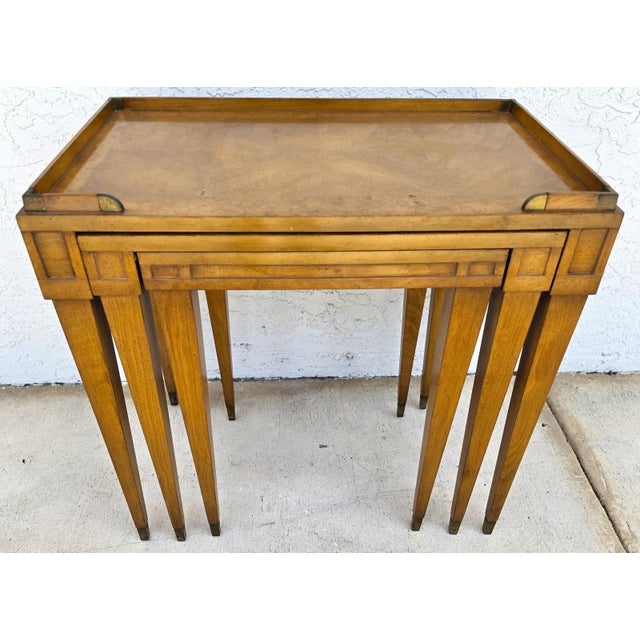 Mid-Century Modern 1960s Mid Century Modern Walnut Nesting Tables by Heirloom Weiman Collection For Sale - Image 3 of 18