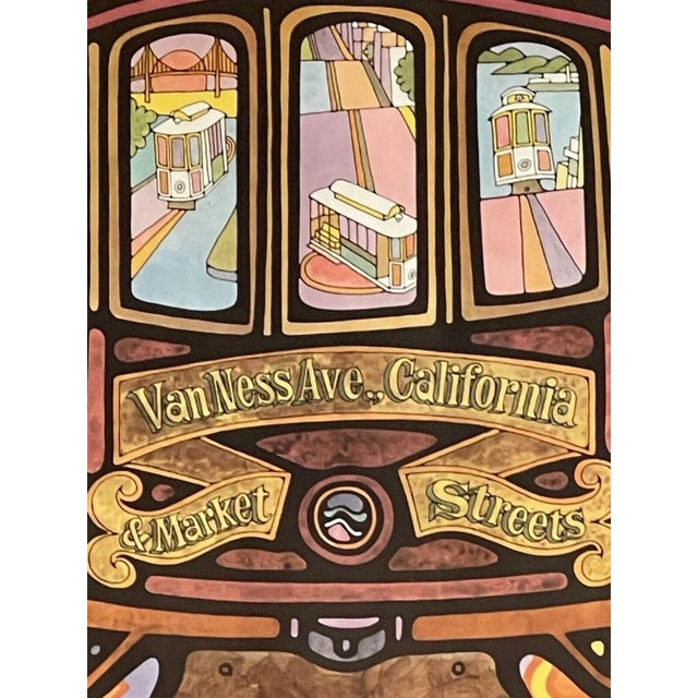 PALM BEACH ESTATE FIND!! Fabulous 1960s San Francisco Trolley framed graphic art travel poster by John Lichtenwalner. Has...