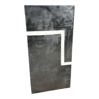 1990s Large Black and White Abstract Minimalism Painting on Canvas For Sale