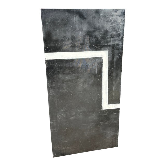 1990s Large Black and White Abstract Minimalism Painting on Canvas For Sale