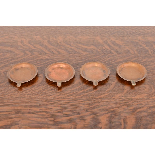 Roycroft Roycroft Arts & Crafts Copper Ashtrays or Catchalls, Set of Four For Sale - Image 4 of 11