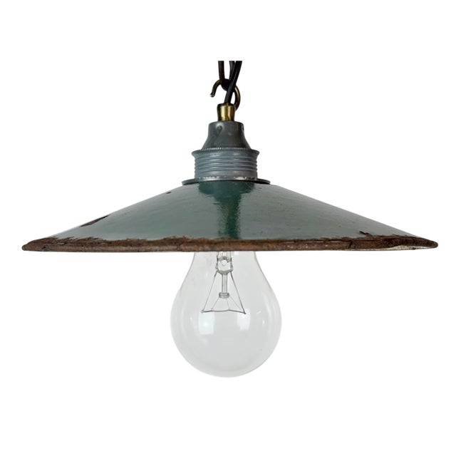 Industrial Green Enamel Light, 1950s For Sale - Image 17 of 17