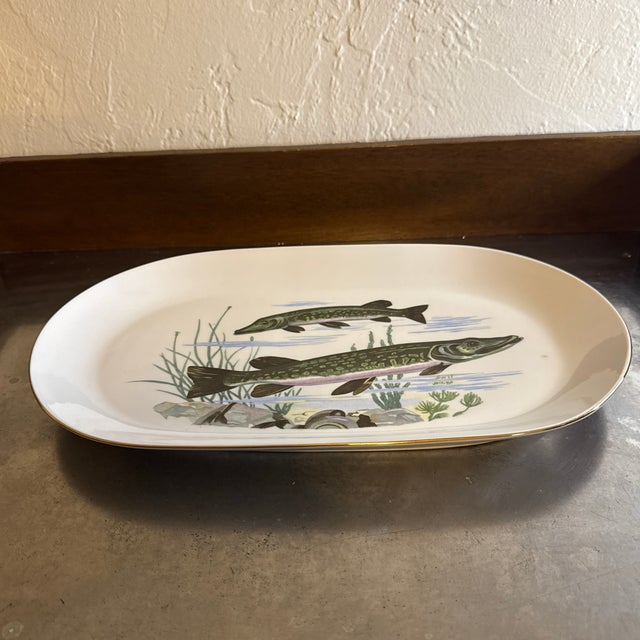 Vintage Mediterranean Ba Aria Oval Porcelain Fish Platter For Sale - Image 4 of 8