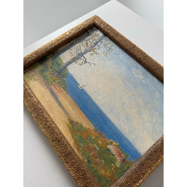 Impressionist Sailboat Oil Painting Circa 1920-1940 For Sale In Minneapolis - Image 6 of 11