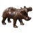 Early 20th Century French Carved Patinated Leather Hippo Sculpture For Sale