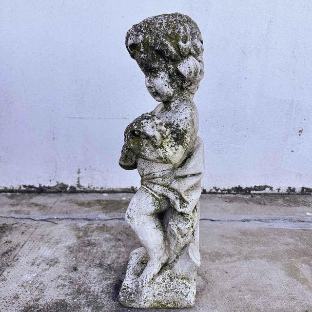 White Graniglia Statue Putto For Sale - Image 4 of 7