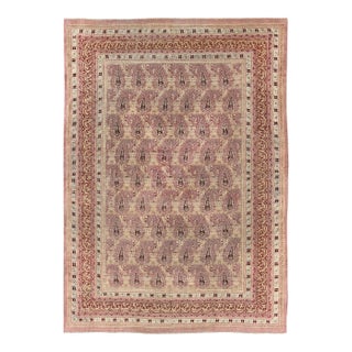 Antique Amritsar Rug With Paisley Pattern In, Lavender, Purple, Pink & Yellow 9' X 11'10 For Sale