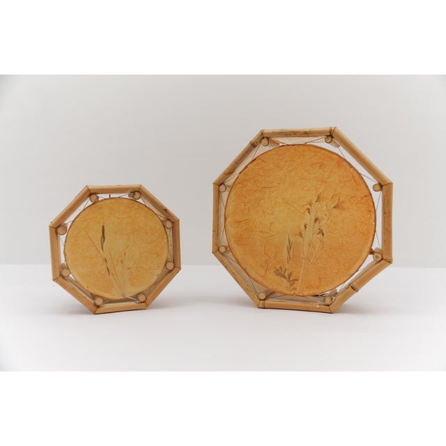 Large Mid-Century Modern Japanese Wall Lamp in Bamboo and Rice Paper, 1960s For Sale - Image 12 of 13