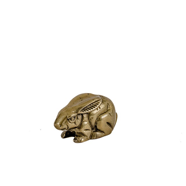 Vintage Mid-Century Modern Brass Rabbit Figurine Paper Weight For Sale - Image 4 of 8