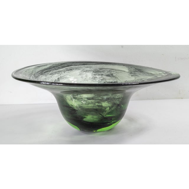 Mid-Century Modern Free Form Handmade Art Glass Bowl For Sale - Image 4 of 13