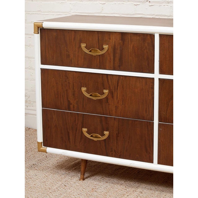 White Vintage Campaign Dresser For Sale - Image 10 of 12