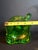 Vintage Hollywood Regency l.e. Smith Emerald Green Moon & Star Glass Finger Oil Lamp Brass Burner Chimney For Sale - Image 17 of 18