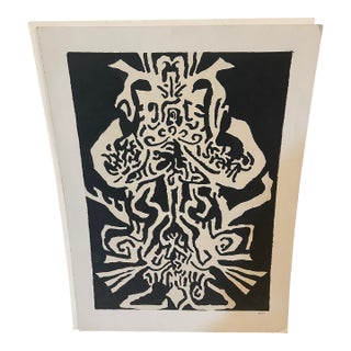 Black and White Painting on Paper by Thomas George For Sale