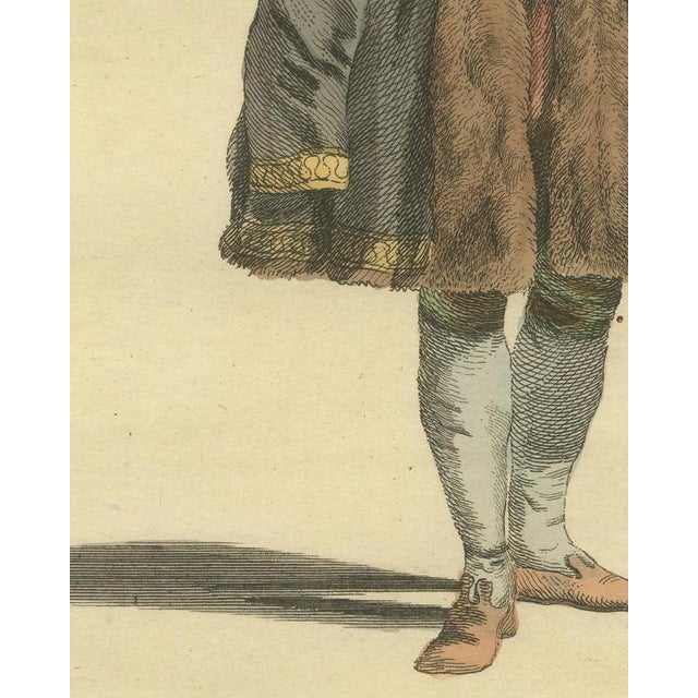 Jefferys, Senator of Leipzig in Fur-Faced Gown and Striped Hat, Costume of 1577, 1757, Engraving For Sale - Image 6 of 9