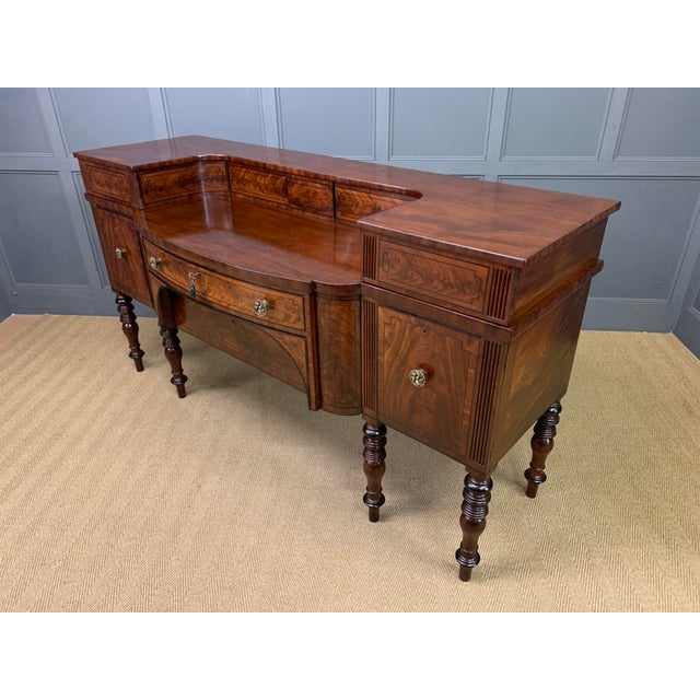 Hollywood Regency Large Regency Inlaid Flame Mahogany Sideboard, 1810 For Sale - Image 3 of 18