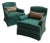 The Vintage Drexel Emerald Moire Flame Stitch Armchairs For Sale