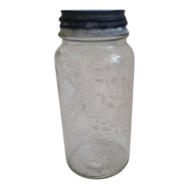 1930s/1940s Hazel Atlas Quart Jar and Zinc Lid For Sale