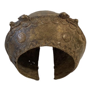 Exquisite Bronze Trade Bracelet Gan Burkina Faso 3" H by 5" W For Sale