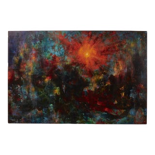 Jungle' Large 40" x 60" Original by Leonardo Nierman, 1964, Signed & Dated For Sale