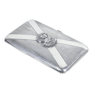 Sterling Silver Cigarette Case, 1918 For Sale