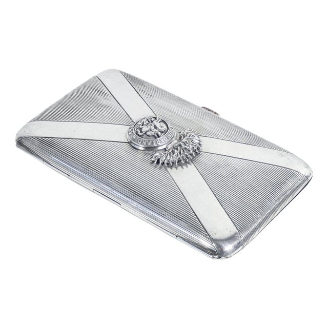 Sterling Silver Cigarette Case, 1918 For Sale