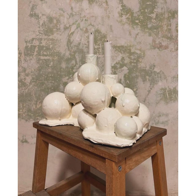 Contemporary Bubbles Candelabra 02 in White by Carla Galmés Munar For Sale - Image 3 of 6