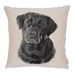 Larry Labrador Woven Cushion With Feather Filler - 42x42cm (17"x17")
