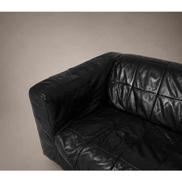 Ikea Vintage Ikea Klippan Black Leather Sofa 1980s For Sale - Image 4 of 5