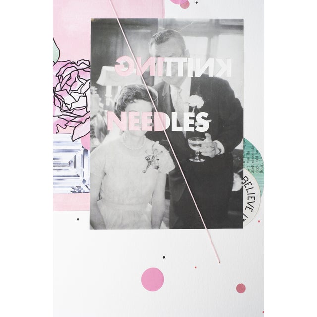 Knitting Needles/Needing, 2020 Original Collage by Emily Hoerdemann For Sale - Image 4 of 4