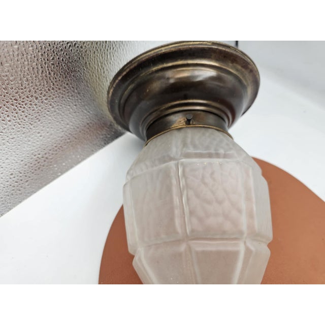 Art Deco Brass Ceiling Lamp, 1920s For Sale - Image 3 of 5