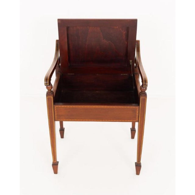 Antique Sheraton Revival Piano Stool in Mahogany, 1890s For Sale - Image 5 of 8