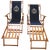 Ralph Lauren Inspired Deck Chairs Oakwood With Navy Blue and White Upholstery - a Pair For Sale