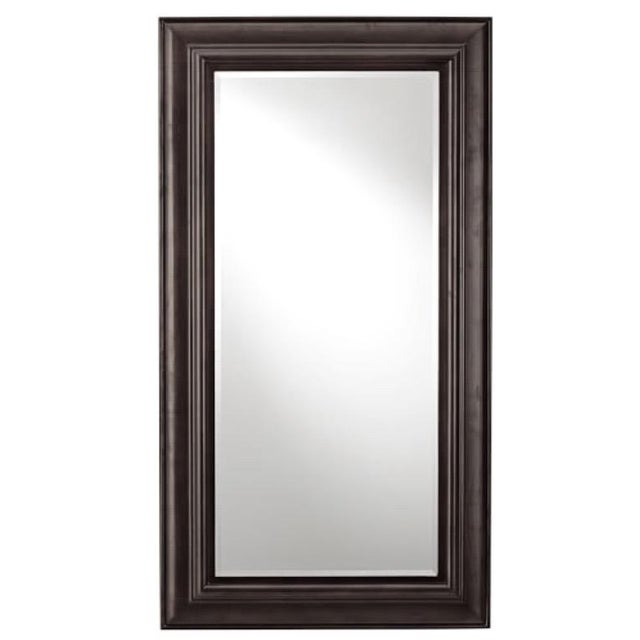 Pottery Barn Solano Dark Wood Beveled Glass Floor Mirror